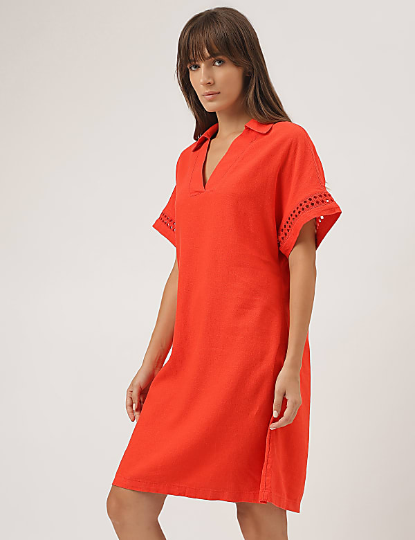 Short Sleeves Plain Midi Dress