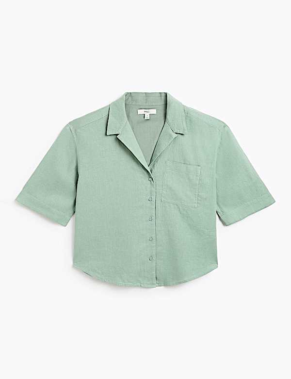 Linen Rich Lapel Collar Shirt