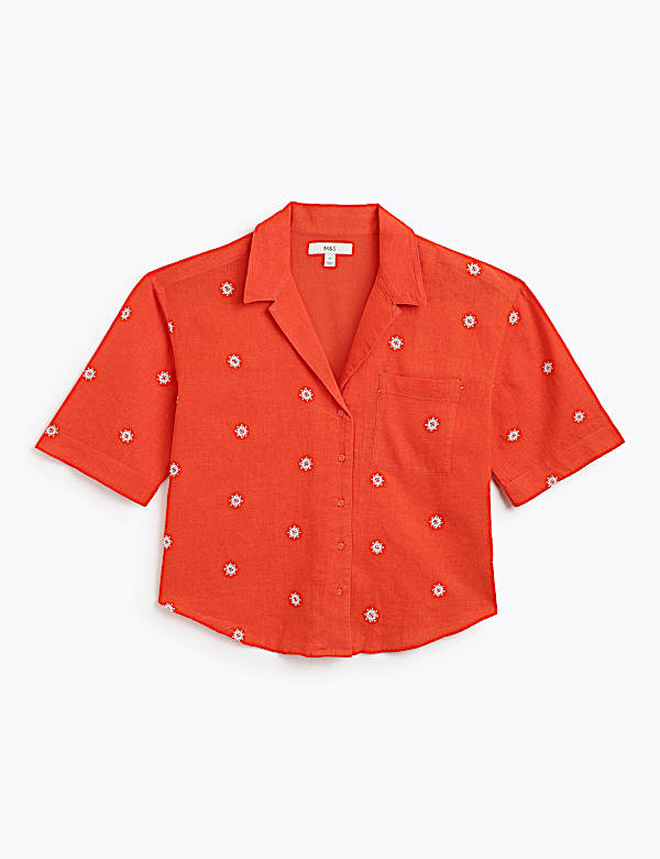 Linen Rich Lapel Collar Shirt