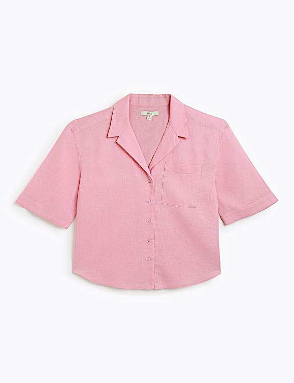 Linen Rich Lapel Collar Shirt