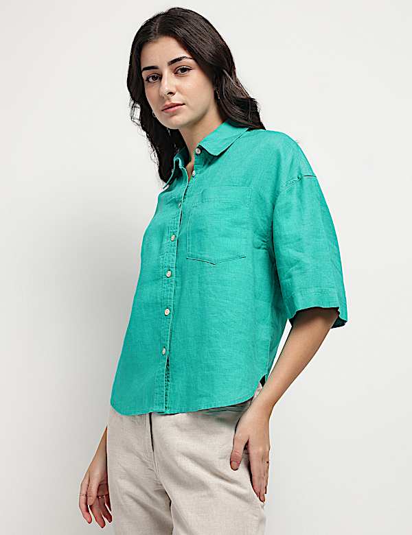 Pure Linen 3/4th Sleeve Shirt