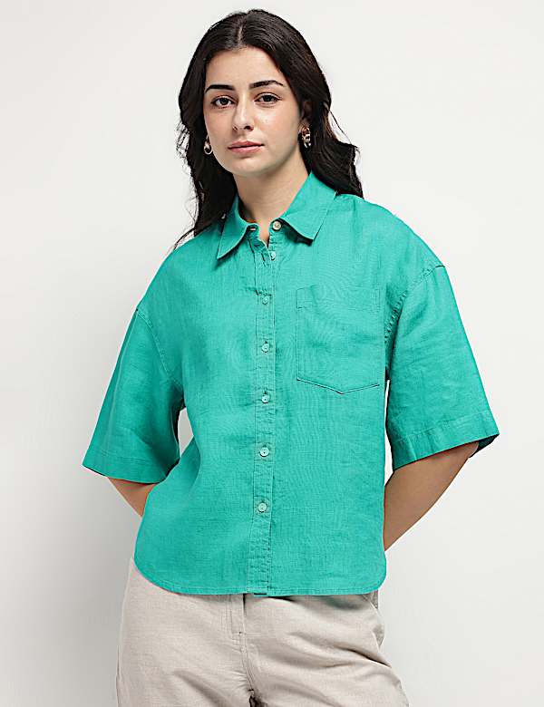 Pure Linen 3/4th Sleeve Shirt