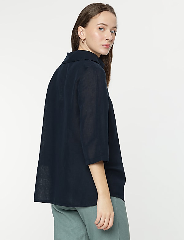 Linen Rich 3/4 Sleeves Top