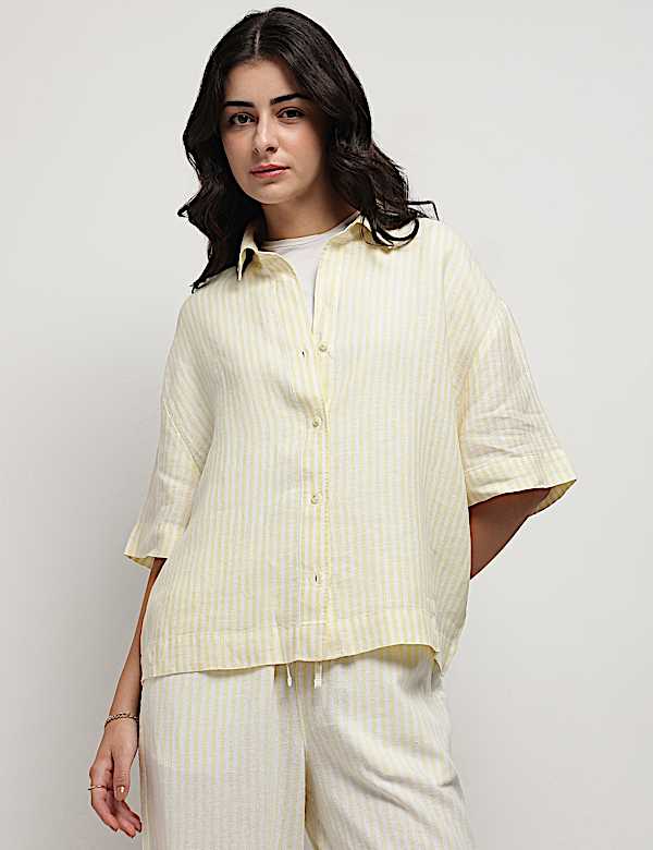 Pure Linen Stripes Shirt