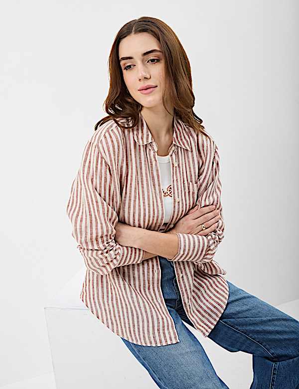 Pure Linen Striped Shirt