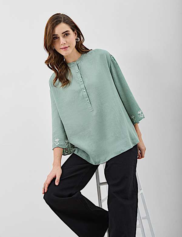 Linen-Rich Embroidered Tunic
