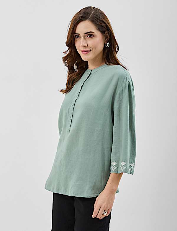 Linen-Rich Embroidered Tunic
