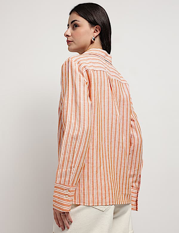 Linen Rich Relaxed Fit Bengal Stripes Shirt