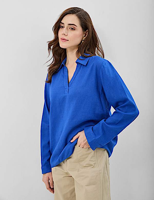 Linen Rich Longline Tunic Shirt