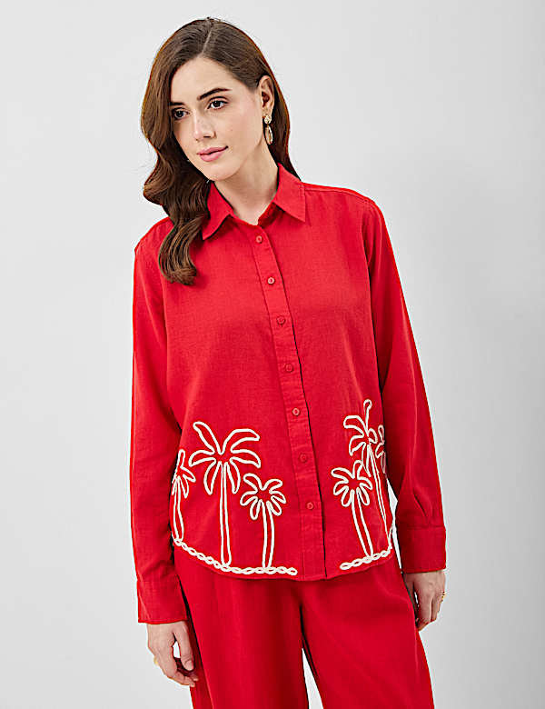 Linen Blend Safari Shirt