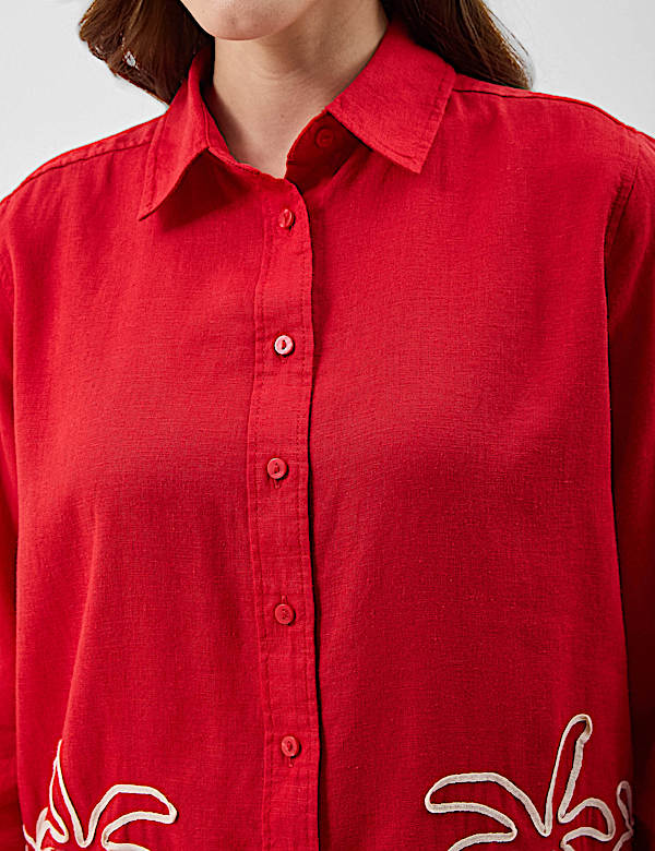 Linen Blend Safari Shirt