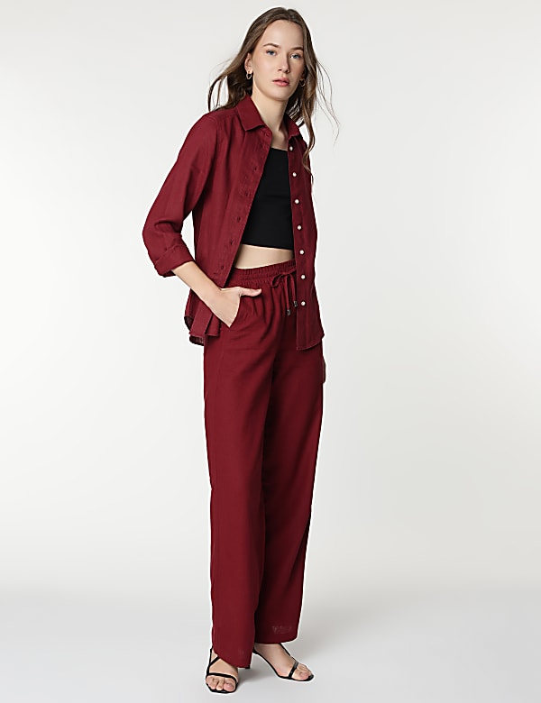 Pure Linen Spread Collar Shirt