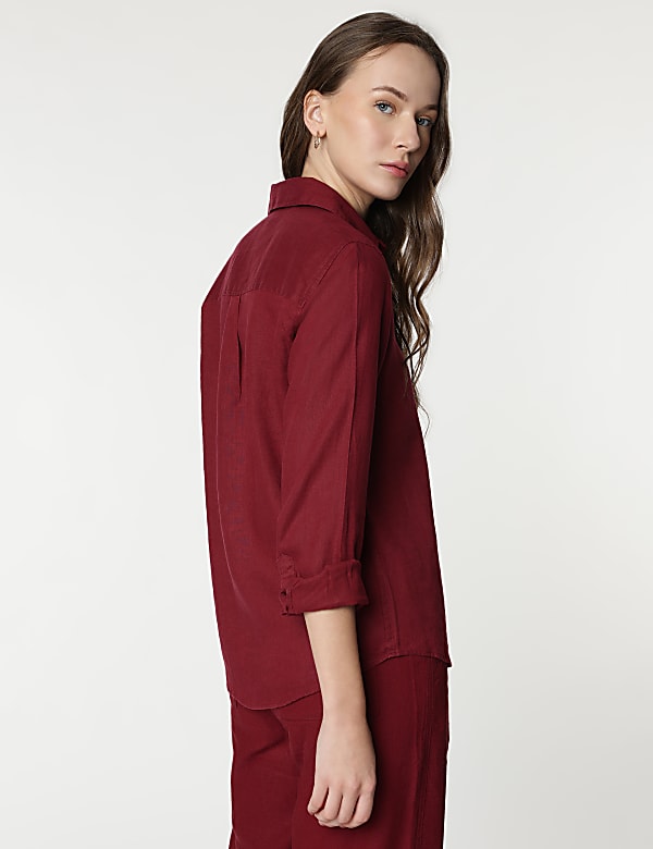 Pure Linen Spread Collar Shirt