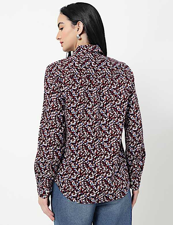 Pure Linen Plain Spread Collar Shirt