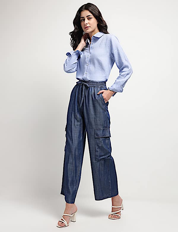 Pure Linen Spread Collar Shirt