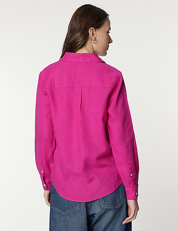 Pure Linen Spread Collar Shirt