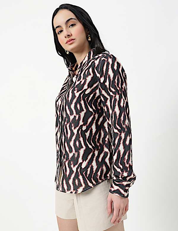 Pure Linen Spread Collar Shirt