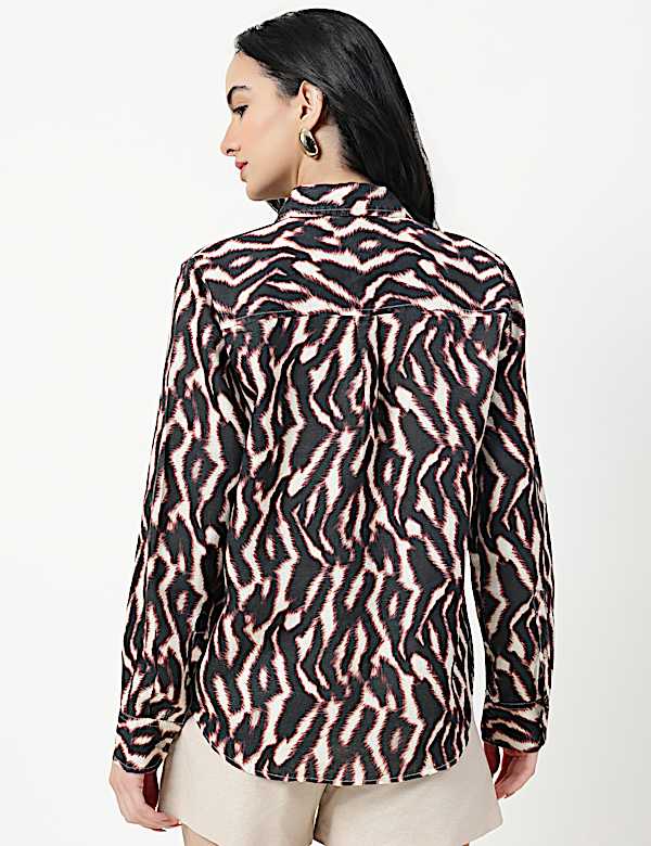 Pure Linen Spread Collar Shirt