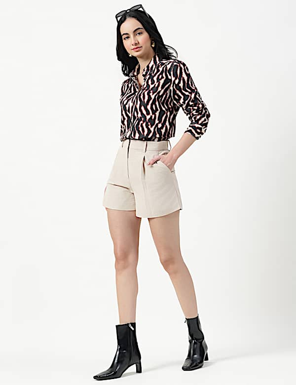 Pure Linen Spread Collar Shirt