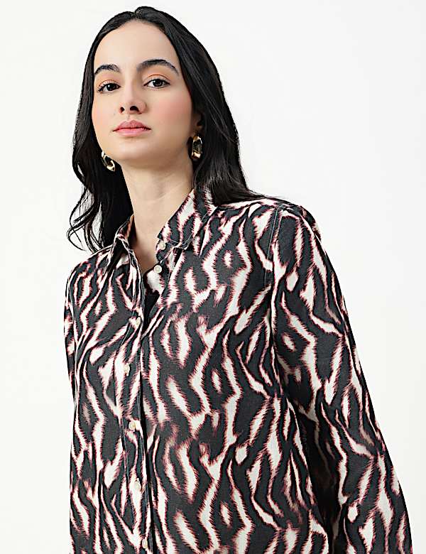 Pure Linen Spread Collar Shirt