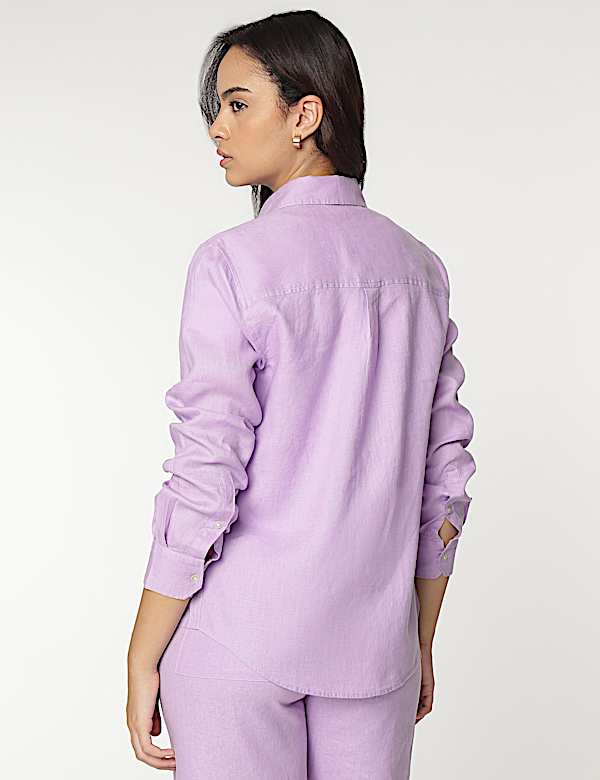Pure Linen Spread Collar Shirt