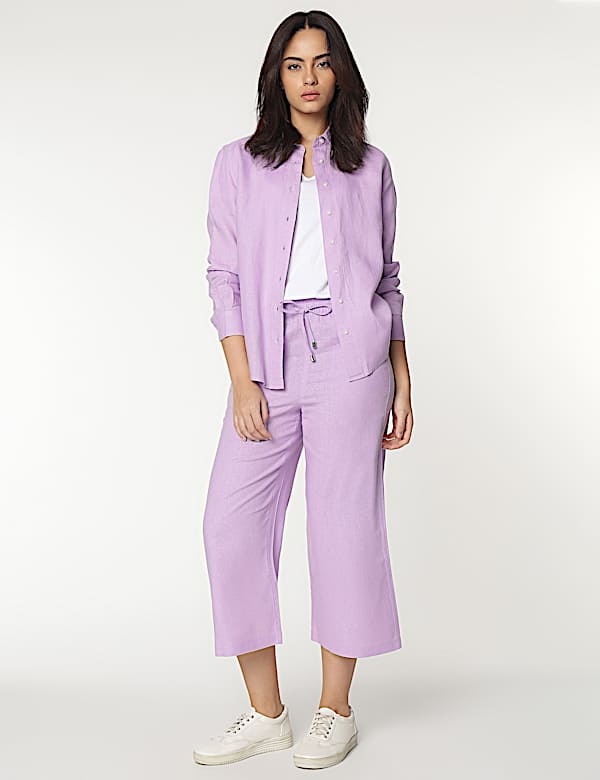 Pure Linen Spread Collar Shirt
