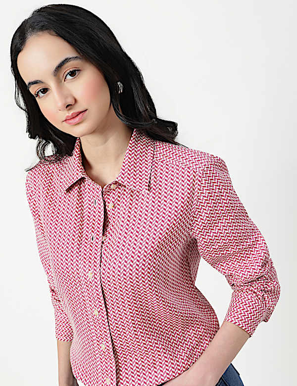 Pure Linen Spread Collar Shirt