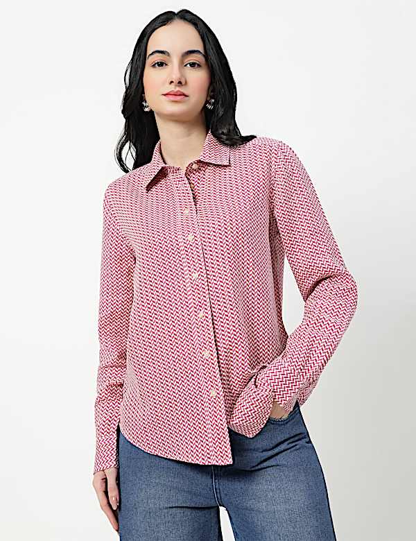 Pure Linen Spread Collar Shirt