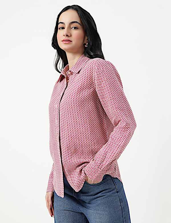 Pure Linen Spread Collar Shirt