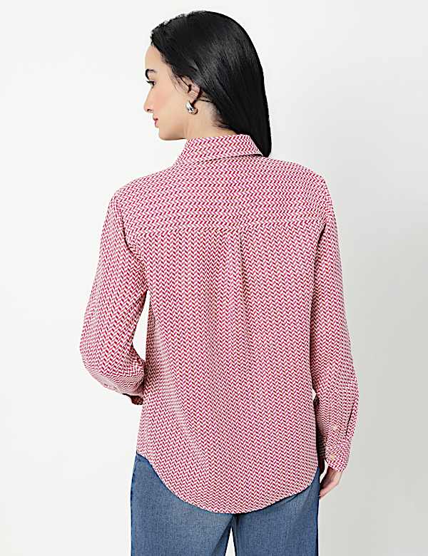 Pure Linen Spread Collar Shirt