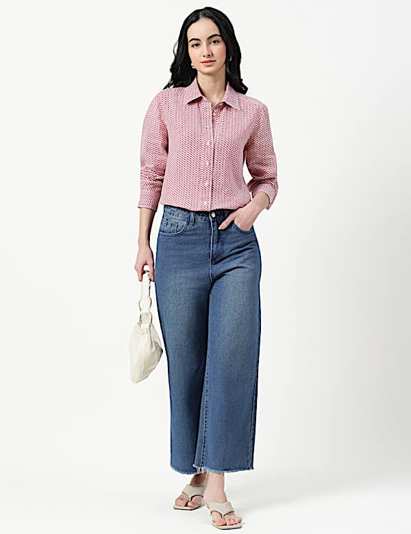 Pure Linen Spread Collar Shirt