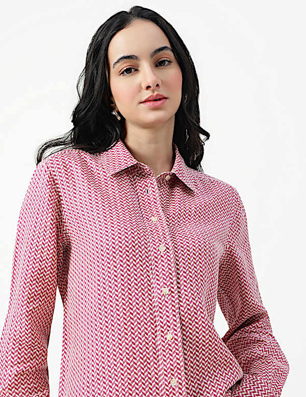 Pure Linen Spread Collar Shirt