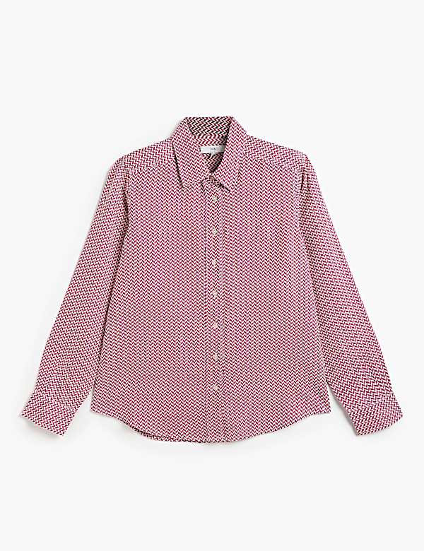 Pure Linen Plain Spread Collar Shirt