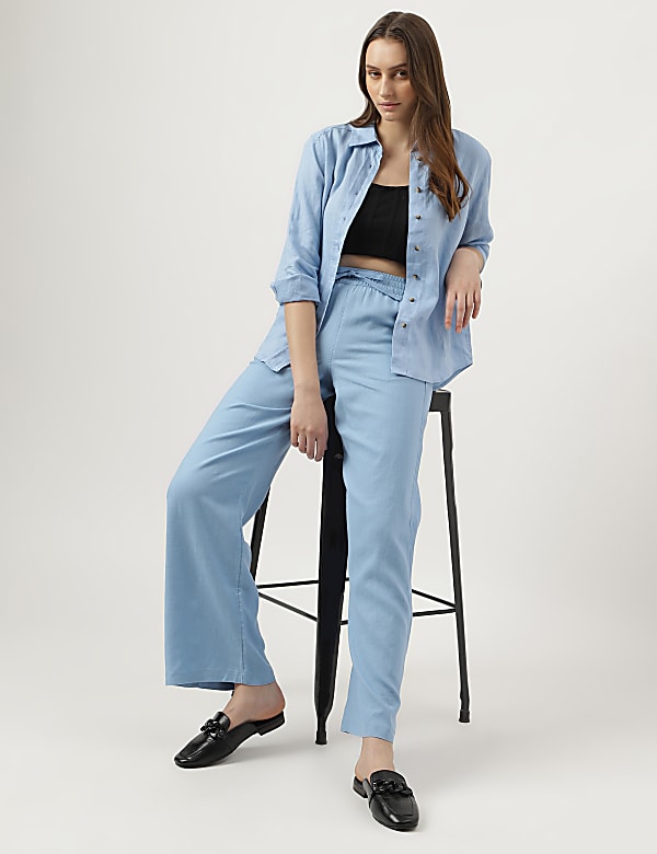 Pure Linen Spread Collar Shirt