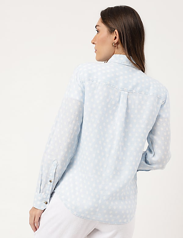 Linen Polka Dot Regular Fit Shirt