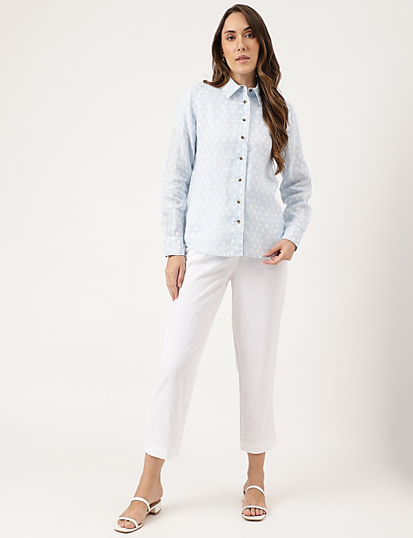 Linen Polka Dot Regular Fit Shirt