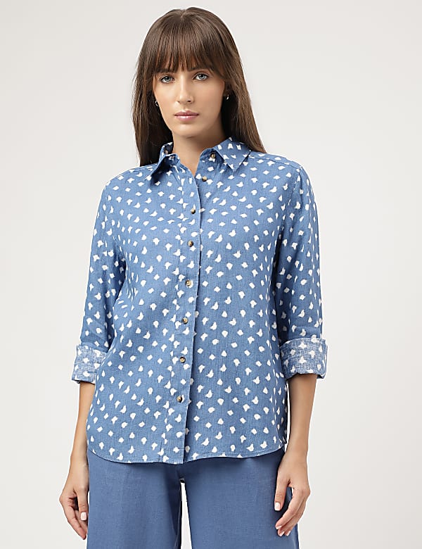 Pure Linen Printed Shirt