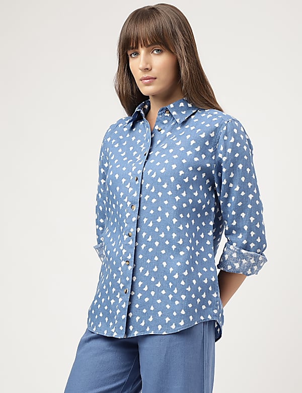 Pure Linen Printed Shirt