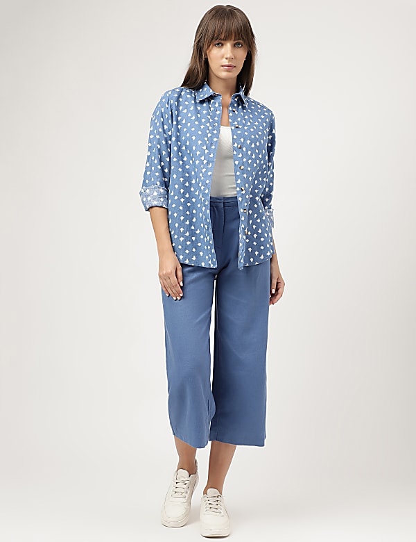 Pure Linen Printed Shirt