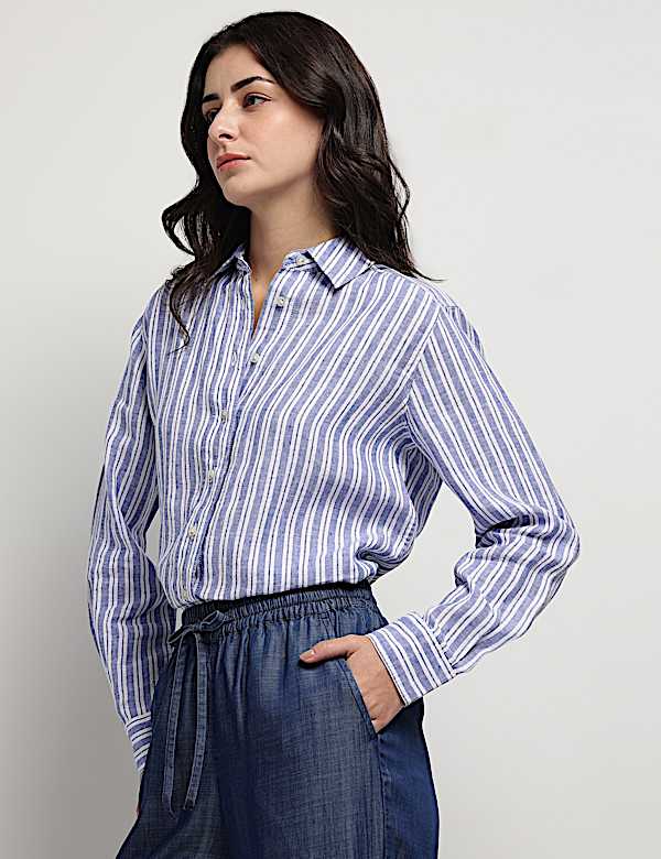 Pure Linen Bengal Stripes Shirt