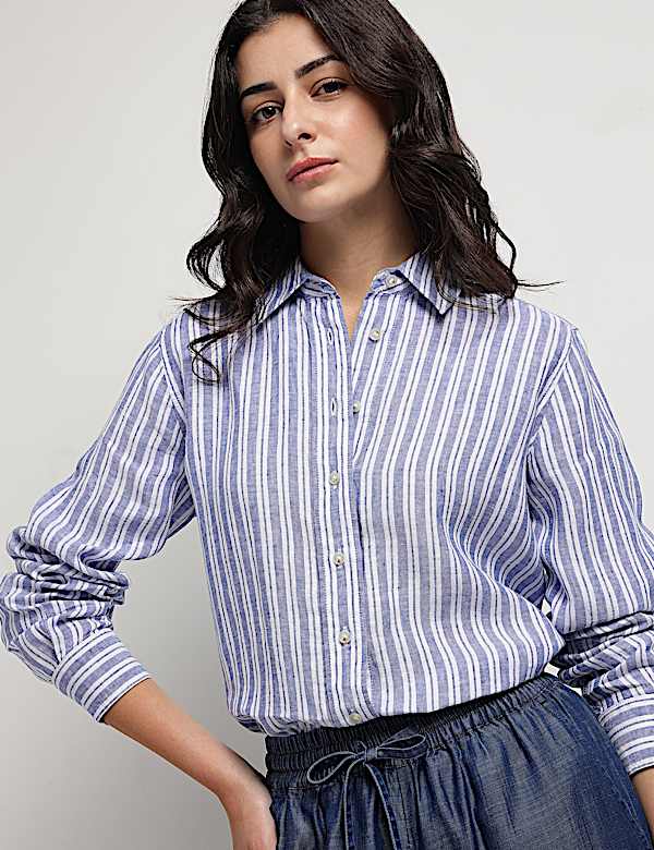 Pure Linen Bengal Stripes Shirt