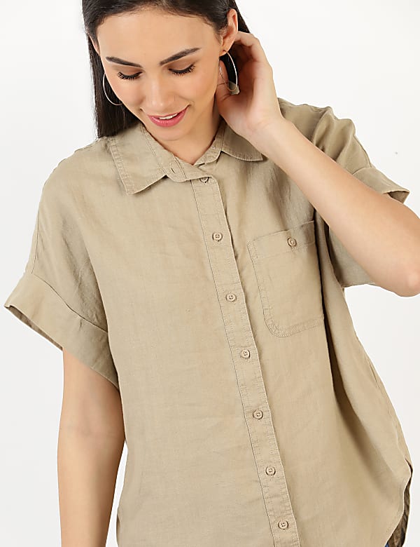 Pure Linen Styled Shirt