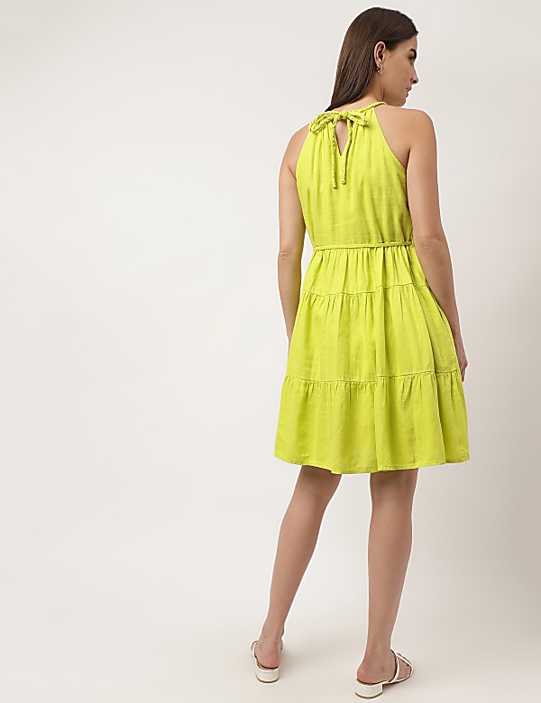 Plain Halter Neck Mini Dress