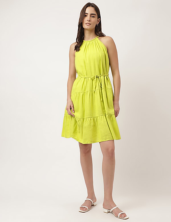 Plain Halter Neck Mini Dress