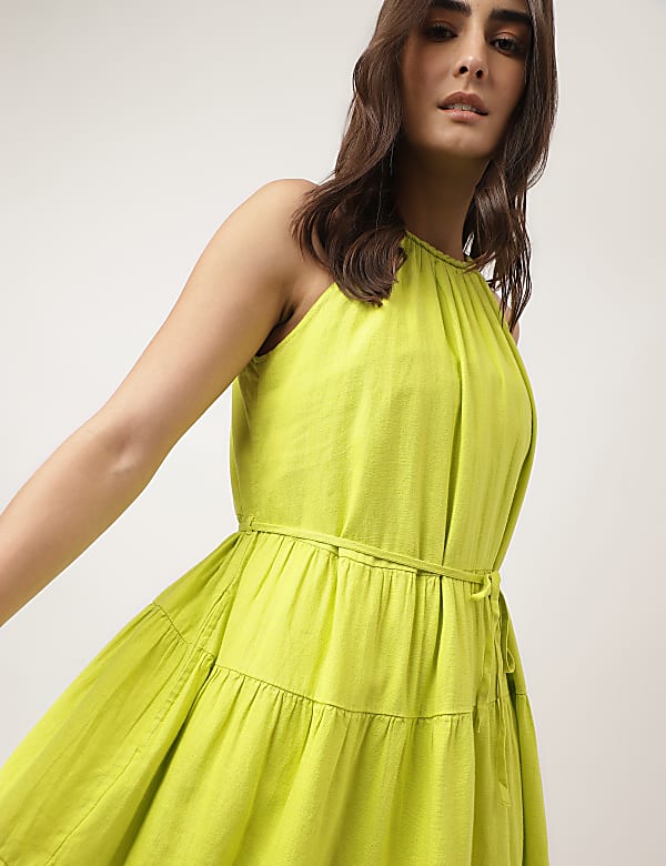 Plain Halter Neck Mini Dress