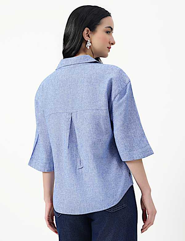 LINEN RICH RELAXED SHORT SLEEVE SHIRT