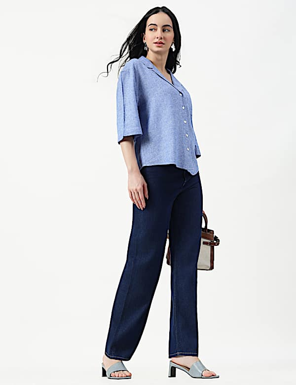 LINEN RICH RELAXED SHORT SLEEVE SHIRT