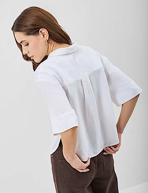 Linen Rich Cropped Shirt