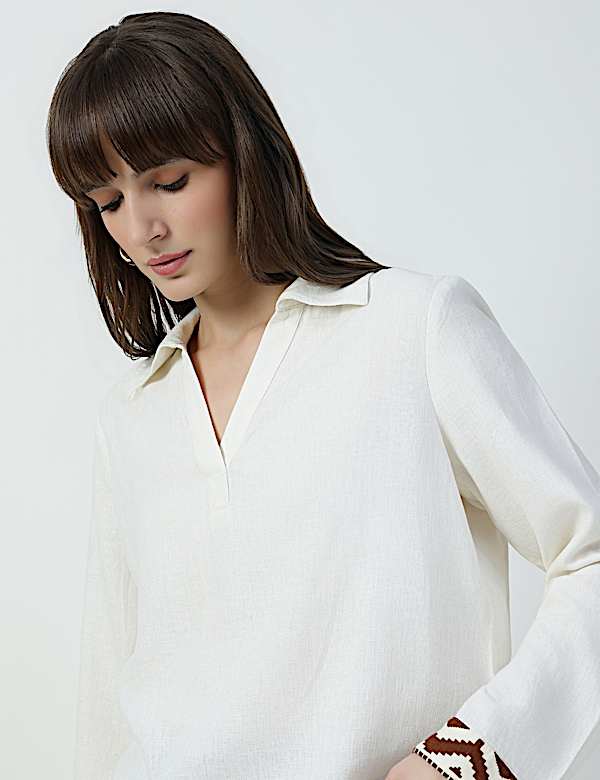 JOHNNY COLLAR HI-LOW TUNIC