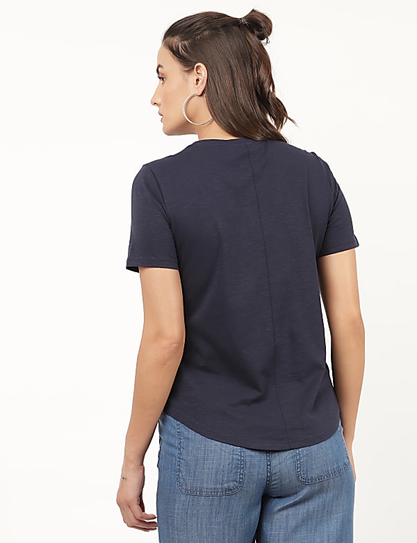 Pure Cotton Embroidery Round Neck Top
